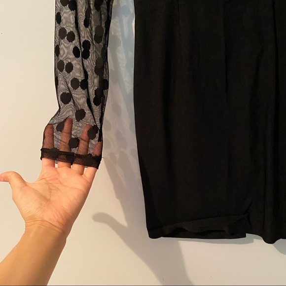 Lulus Little Black Polkadots Mini Dress Small - Picture 5 of 6